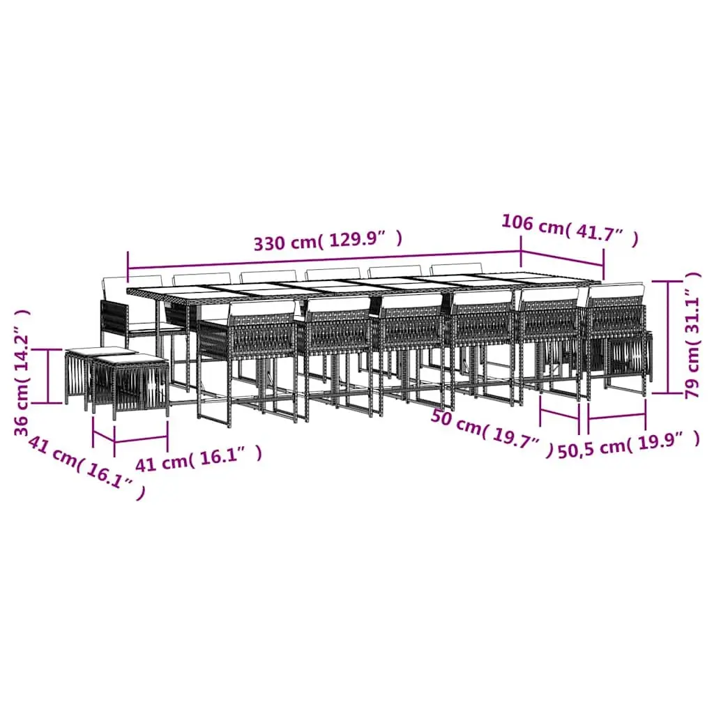 17-Piece Garden Dining Set