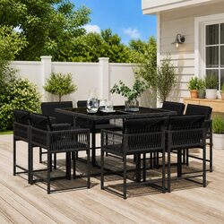 9 Piece Black Patio Dining Set: Specs and Features