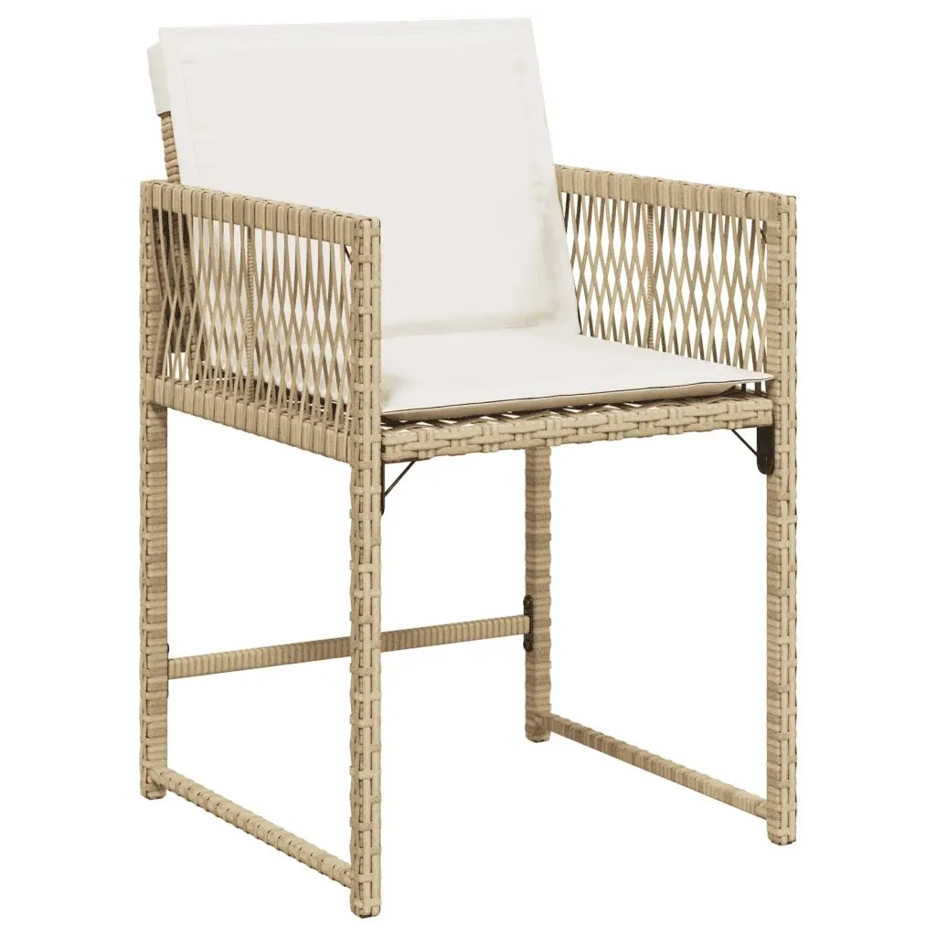 Garden Dining Set 9 Piece Outdoor Use Beige Poly Rattan