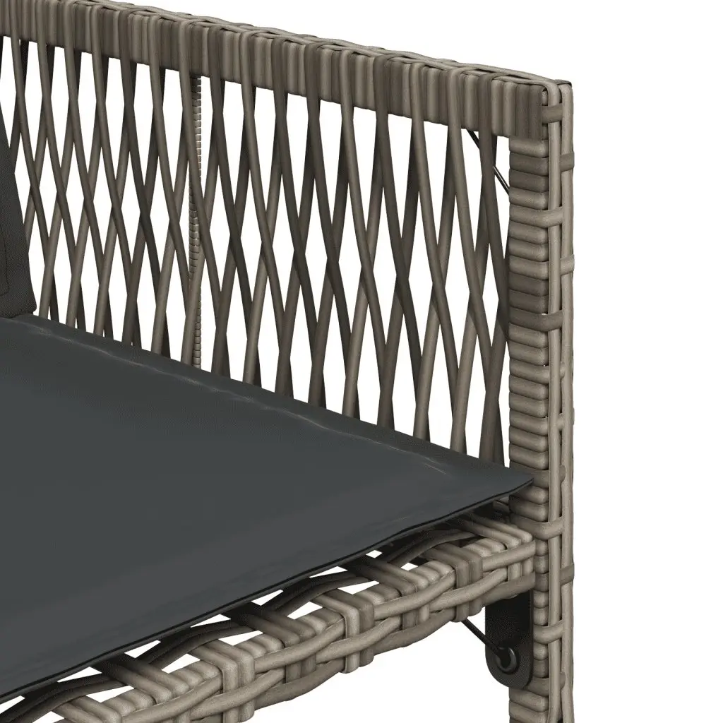13 Piece Garden Dining Set Grey Poly Rattan Outdoor Furniture Cushions Glass