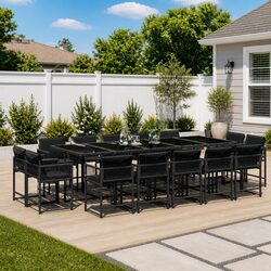 15-Piece Black Outdoor Dining Set Specifications