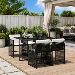 Outdoor Dining Set: 5 Pieces with Cushions and Table