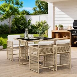 Specifications of 5 Piece Garden Dining Set in Beige