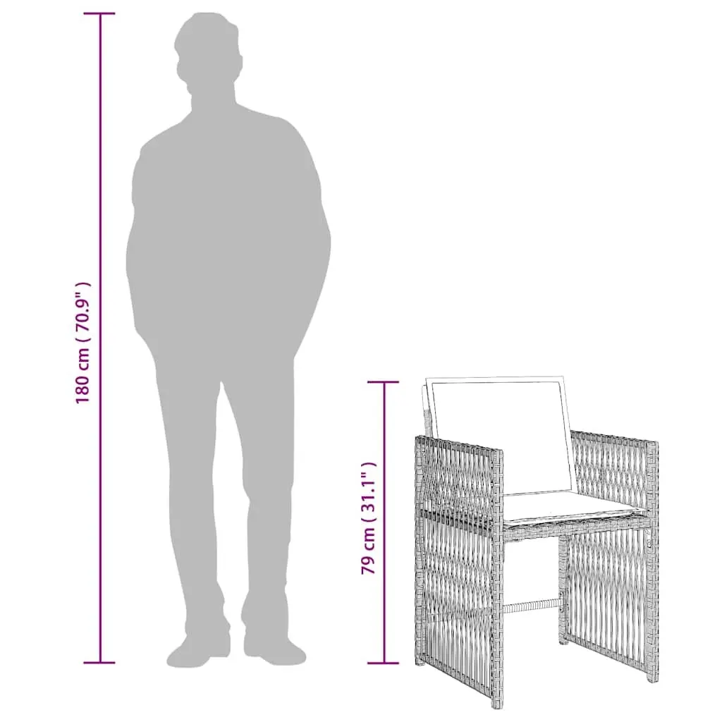 Outdoor Dining Set 5 Piece Garden Furniture Grey Poly Rattan Table Chairs