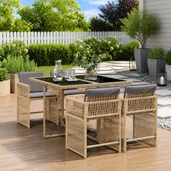 Specifications of the 5 Piece Garden Dining Set: Rattan Chairs