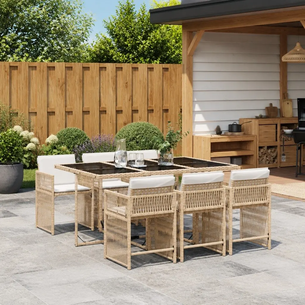 7 Piece Garden Dining Set with Cushions