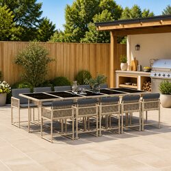 Specifications of 11 Piece Beige Outdoor Dining Set