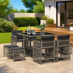 Specifications of the 9 Piece Grey Outdoor Dining Set