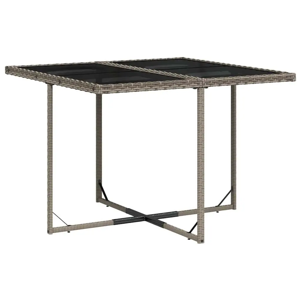 Outdoor Dining Set 9 Piece Garden Patio Furniture Grey Poly Rattan with Cushions