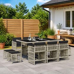 Specifications of 11 Piece Garden Dining Set in Grey