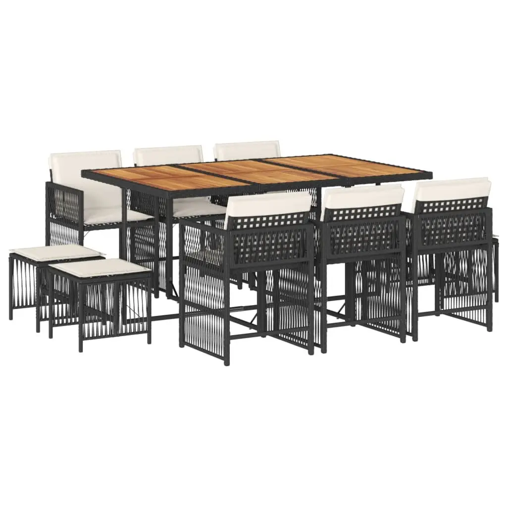 Garden Dining Set 11 Piece Outdoor Furniture PE Rattan Chairs Table
