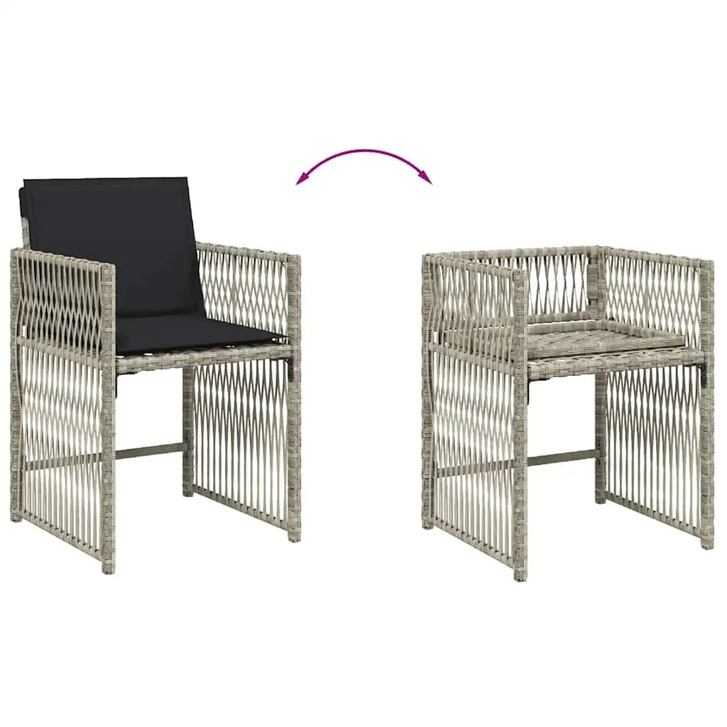 Outdoor Dining Set 13 Piece Patio Furniture Grey Poly Rattan Table Chairs