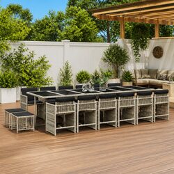 Specifications of 17-Piece Grey Outdoor Dining Set