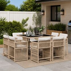 Specifications of 9 Piece Beige Garden Dining Set