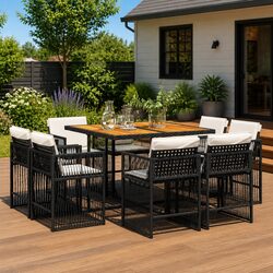 9 Piece Black Garden Dining Set Specifications