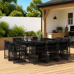 11-Piece Garden Dining Set: Dimensions & Materials Inside