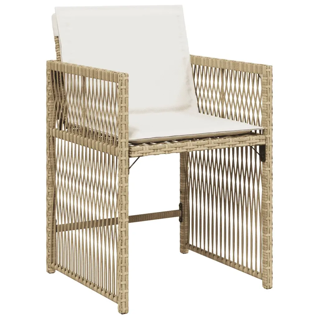 Outdoor Garden Dining Set 15 Piece Patio Furniture Cushions Beige Poly