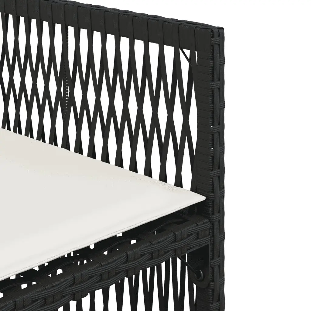 Outdoor Dining Set 15 Piece Garden Furniture Black Poly Rattan Chairs Table