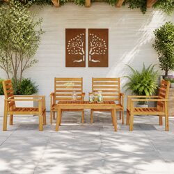 Specifications of 5-Piece Brown Acacia Wood Garden Lounge Set