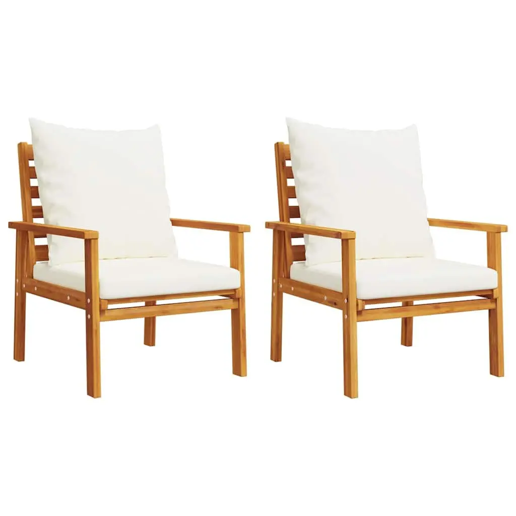 3 Piece Garden Lounge Set with Cushions Solid Wood Acacia Brown Outdoor Patio