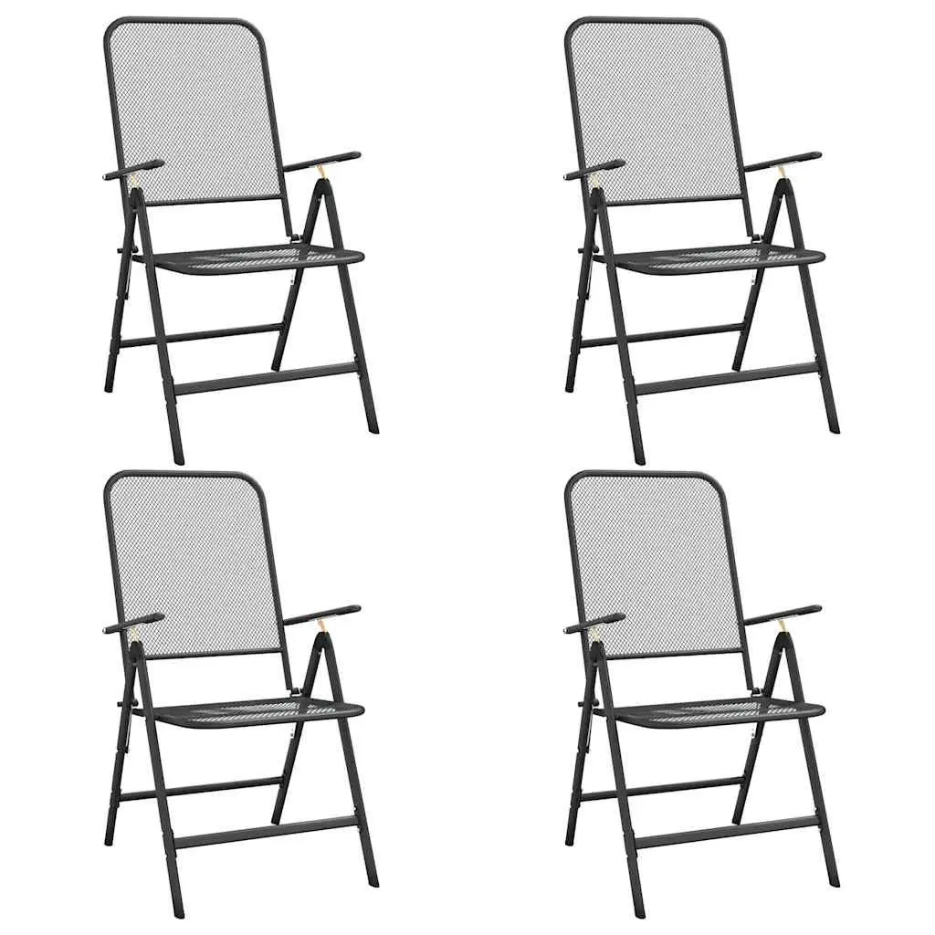 5-Piece Garden Dining Set with Metal Frame and Mesh