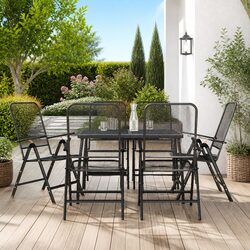 7 Piece Anthracite Metal Mesh Garden Dining Set Details