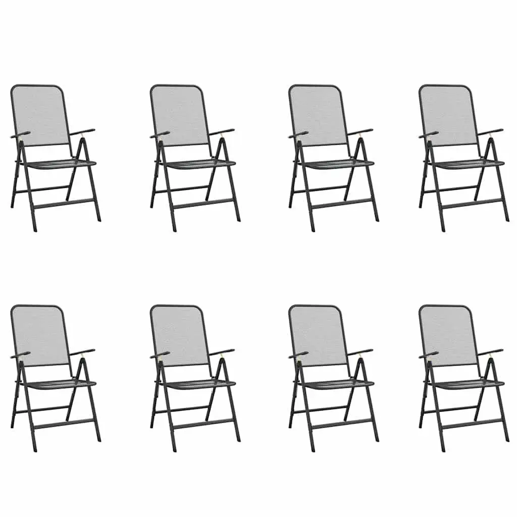 9 Piece Anthracite Garden Dining Set with Metal Frame