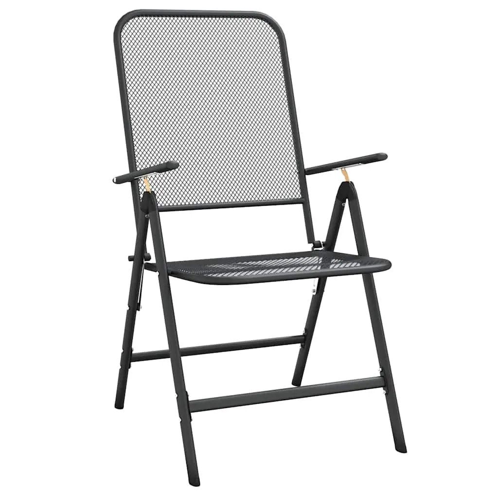 9 Piece Anthracite Garden Dining Set with Metal Frame