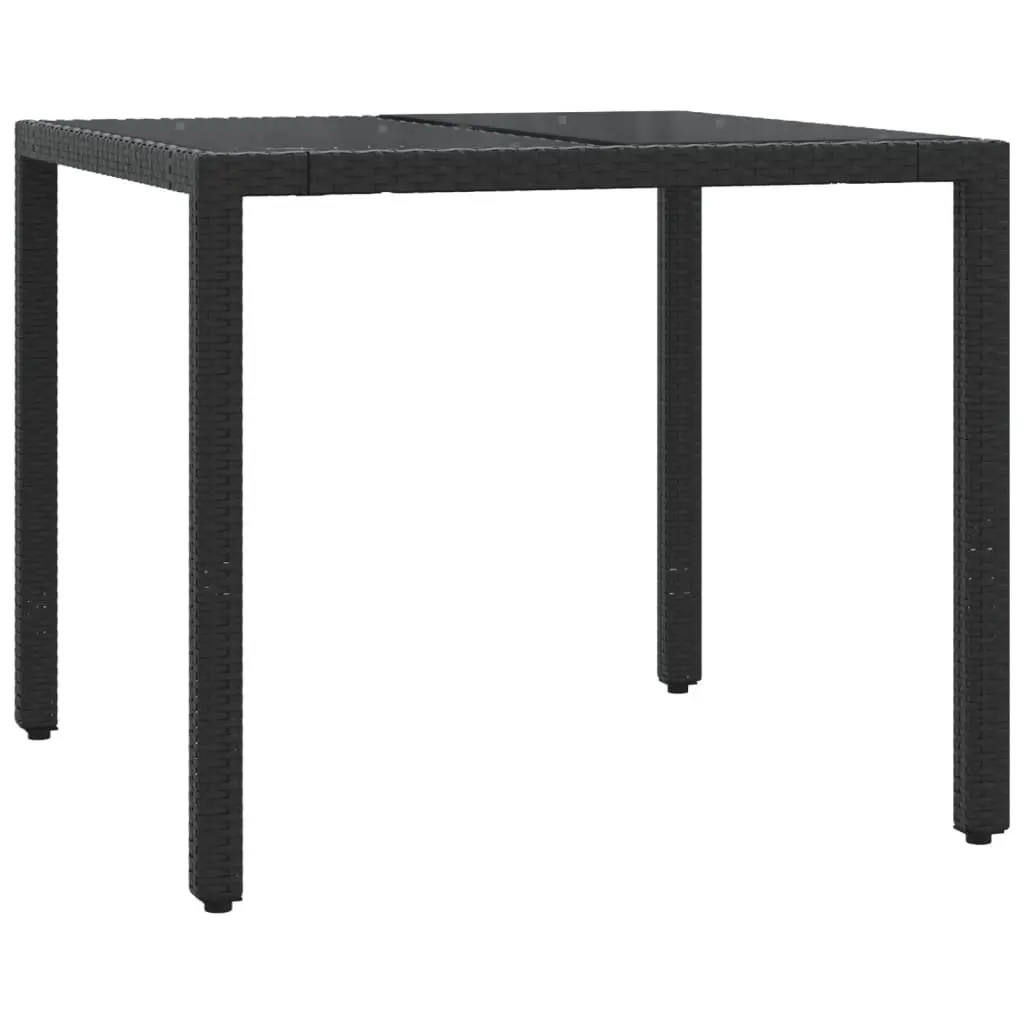 Outdoor Dining Set Garden 5 Piece Black Poly Rattan with Cushions