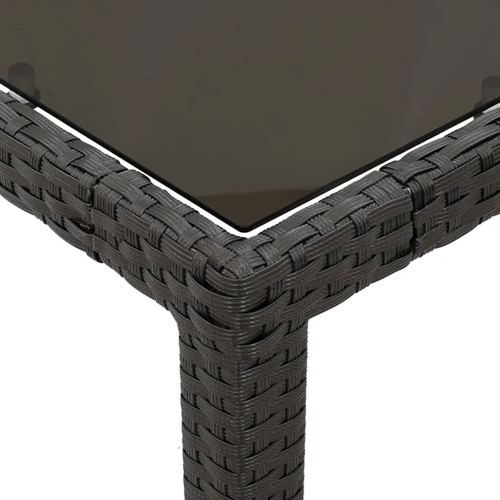 Outdoor Dining Set Garden 5 Piece Black Poly Rattan with Cushions