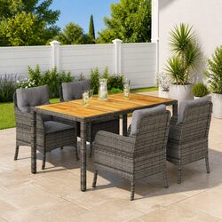 Factual Overview of 5 Piece Garden Dining Set with Cushions