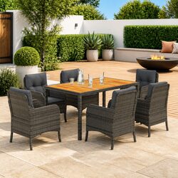 Specifications of 7 Piece Grey Outdoor Dining Set with Cushions