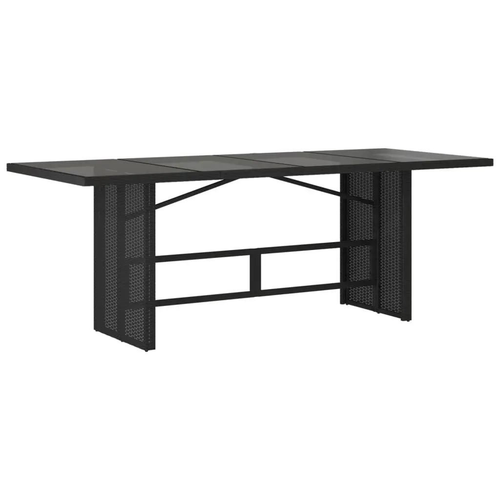 Outdoor Garden Dining Set 9 Piece Black Poly Rattan Patio Furniture with