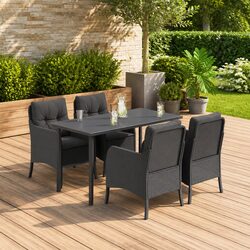 5 Piece Black Garden Dining Set Specifications