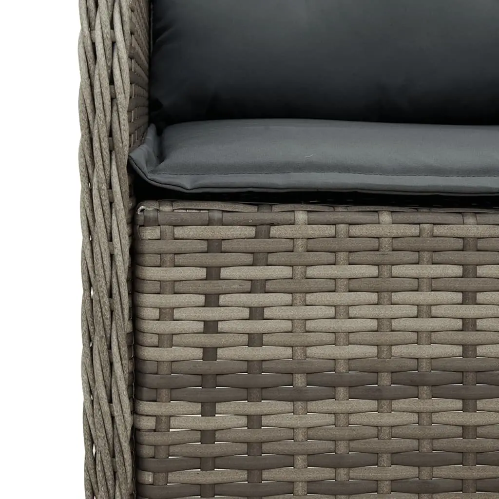 Garden Dining Set Outdoor Furniture 3 Piece Grey Patio Rattan