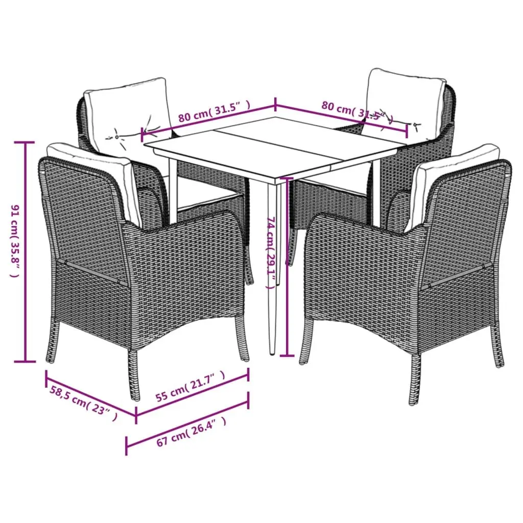 5-Piece Garden Dining Set