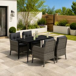 5-Piece Grey Outdoor Furniture Set Details