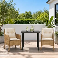 3 Piece Outdoor Dining Set: Dimensions and Materials Details