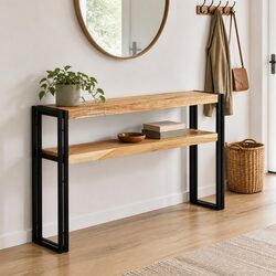 Console Table Dimensions: 120x30x75 cm in Solid Acacia Wood