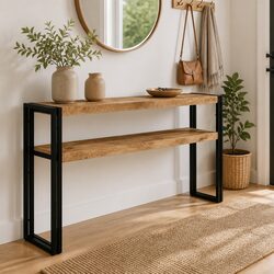Console Table Specifications: 150x30x75 cm Wooden Shelves