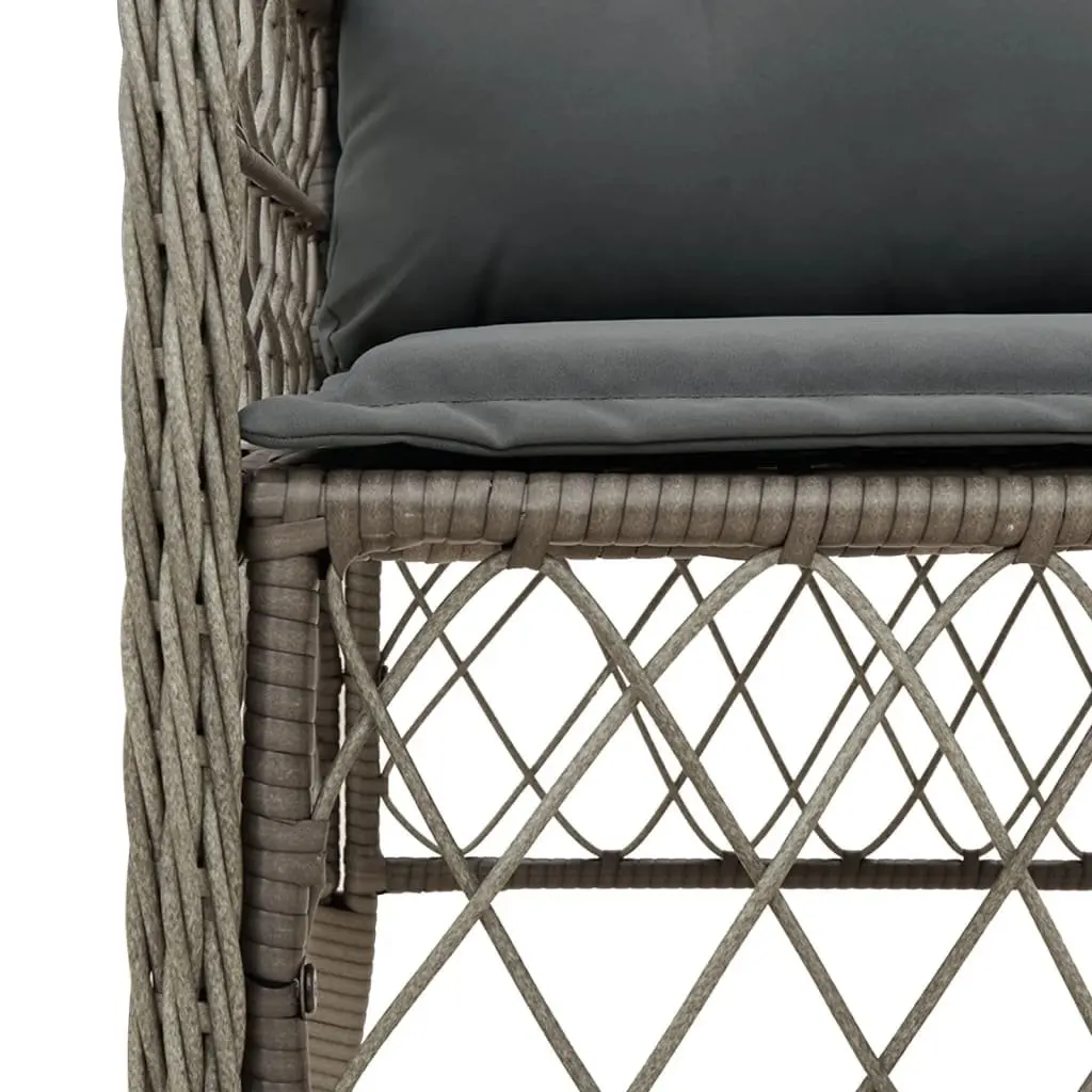 Garden Dining Set 5 Piece Outdoor Furniture Table Chairs Cushions Grey Rattan