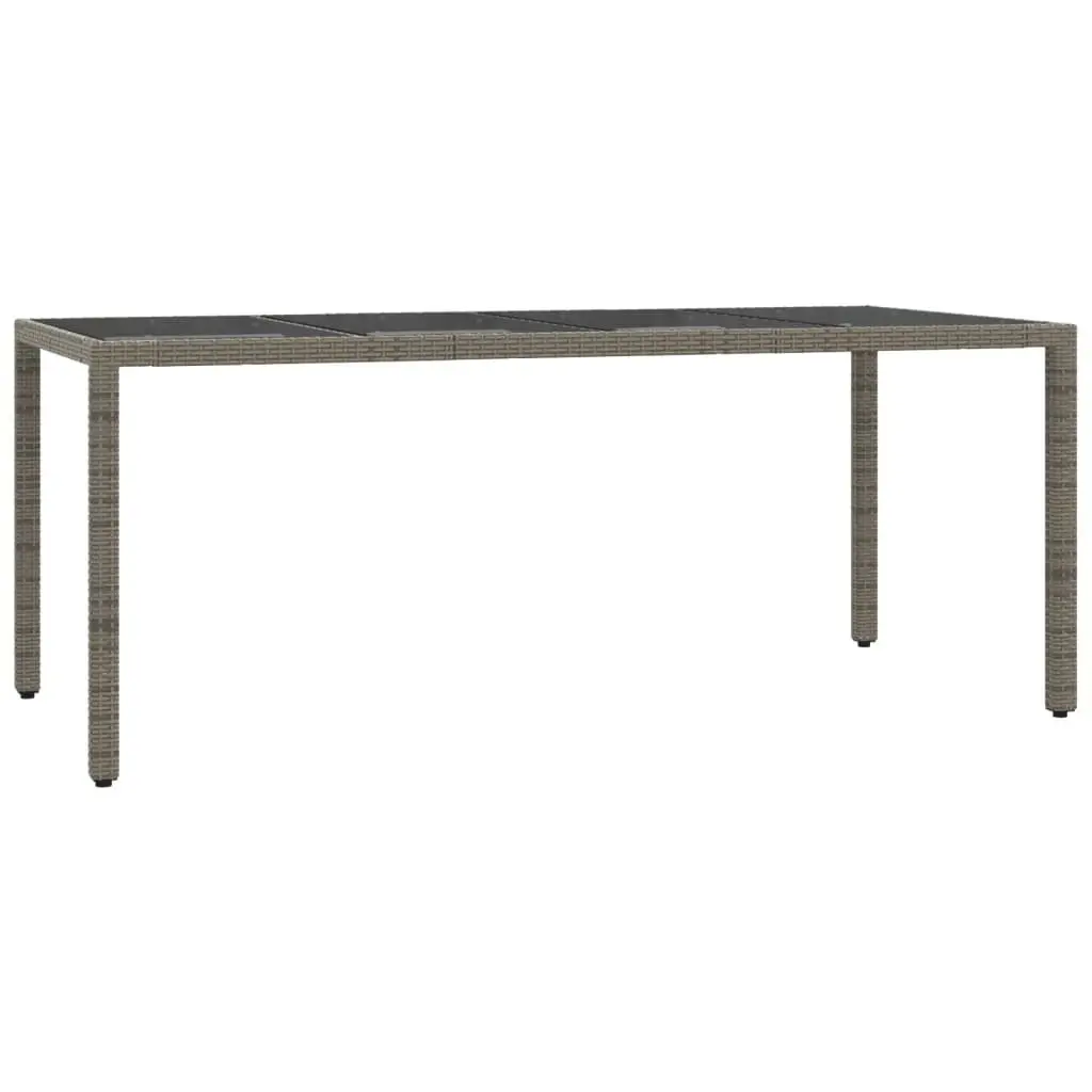 7-Piece Garden Patio Dining Set Grey Poly Rattan