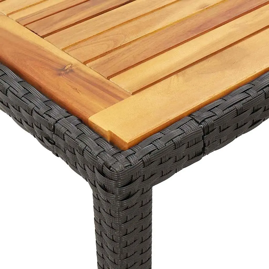 Outdoor Dining Set 5 Piece Patio Garden Furniture Black Poly Rattan with Cushions