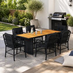 Specifications of the 7 Piece Black Rattan Dining Set