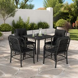 Specifications of 5 Piece Black PE Rattan Dining Set