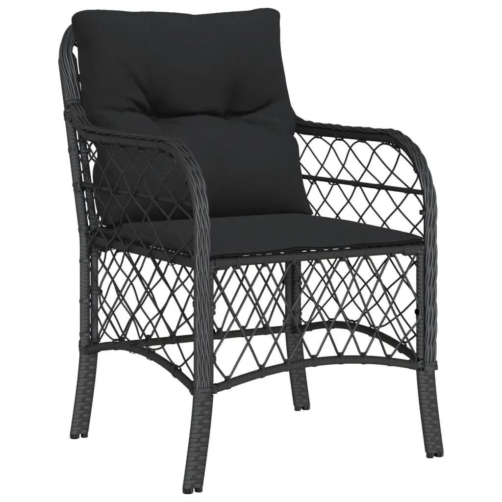 5 Piece Black PE Rattan Dining Set