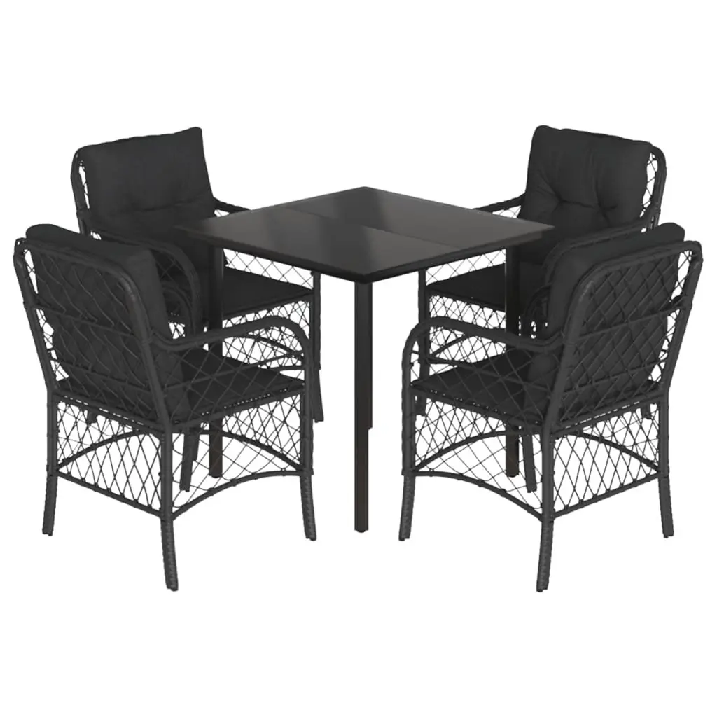 Outdoor Dining Set 5 Piece Garden Furniture Patio Table Chairs with Cushions