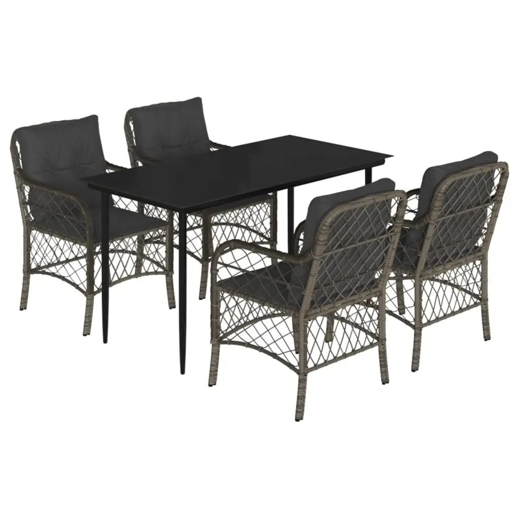 Garden Dining Set Outdoor Patio Furniture 5 Piece Grey