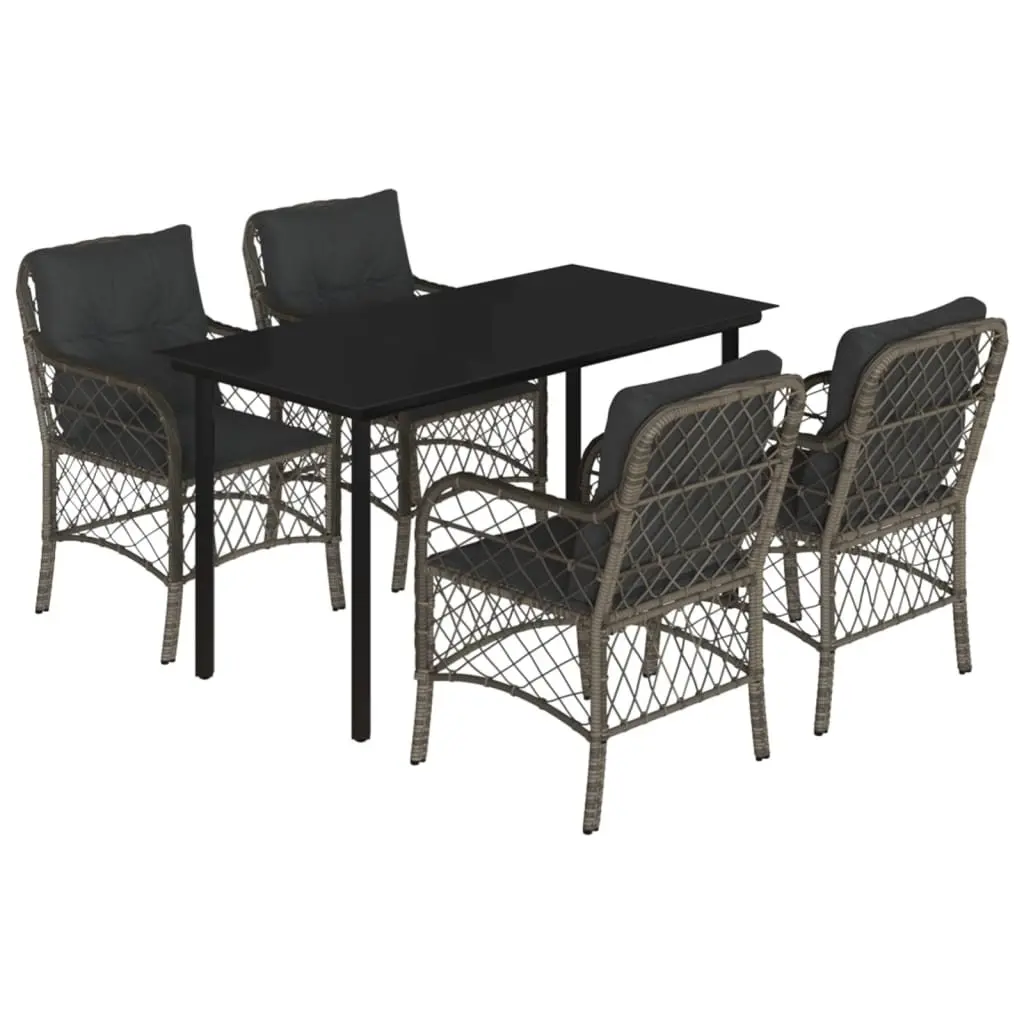 5-Piece Grey Garden Dining Set