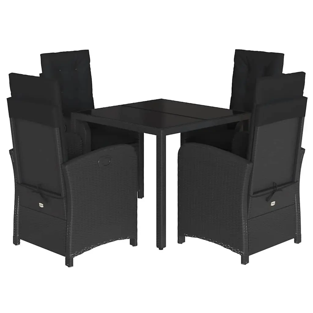 Garden Dining Set Outdoor Patio Furniture 5 Piece Black